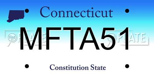 MFTA51 Connecticut License Plate