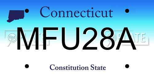 MFU28A Connecticut License Plate