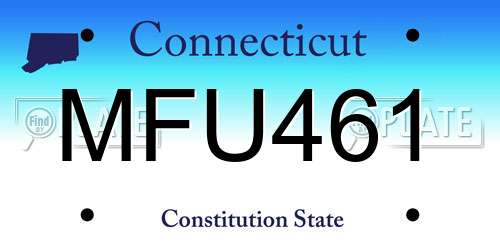 MFU461 Connecticut License Plate