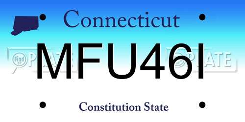 MFU46I Connecticut License Plate