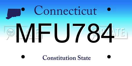 MFU784 Connecticut License Plate