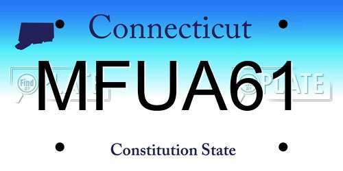 MFUA61 Connecticut License Plate