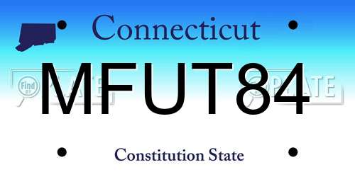MFUT84 Connecticut License Plate