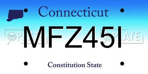 MFZ45I Connecticut License Plate