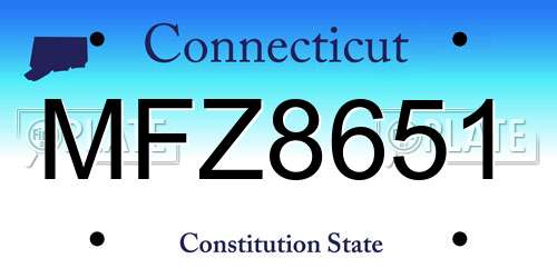 MFZ8651 Connecticut License Plate