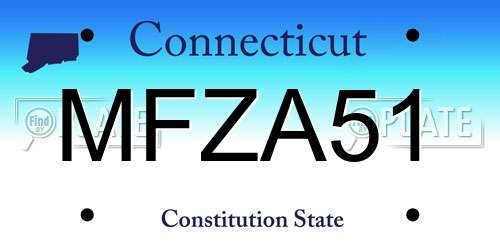 MFZA51 Connecticut License Plate