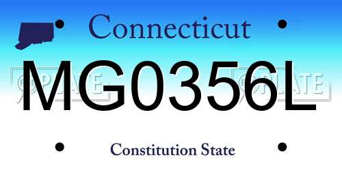 MG0356L Connecticut License Plate