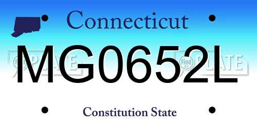 MG0652L Connecticut License Plate