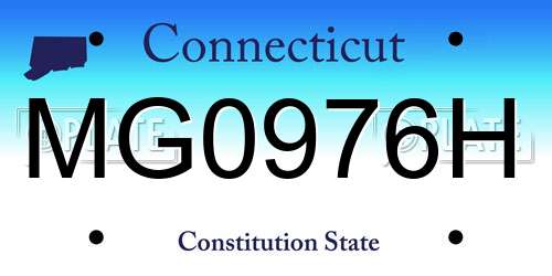 MG0976H Connecticut License Plate