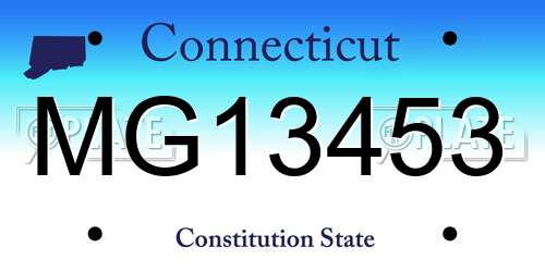 MG13453 Connecticut License Plate