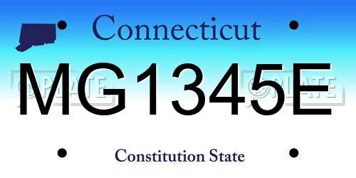 MG1345E Connecticut License Plate