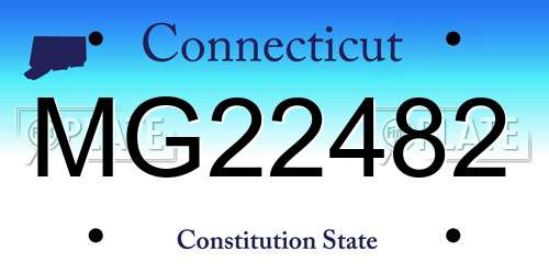 MG22482 Connecticut License Plate