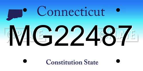 MG22487 Connecticut License Plate
