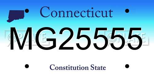 MG25555 Connecticut License Plate