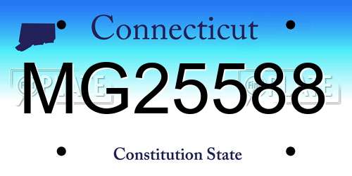 MG25588 Connecticut License Plate
