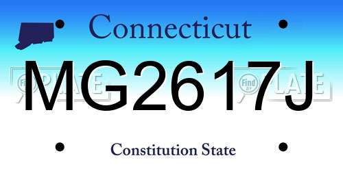 MG2617J Connecticut License Plate