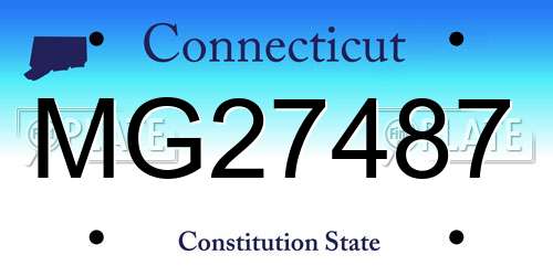 MG27487 Connecticut License Plate