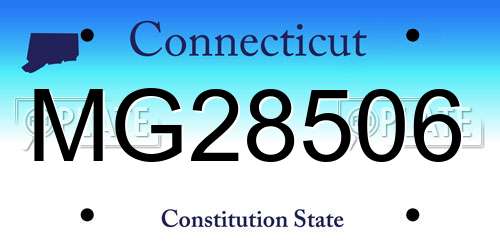 MG28506 Connecticut License Plate