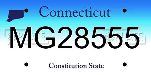 MG28555 Connecticut License Plate