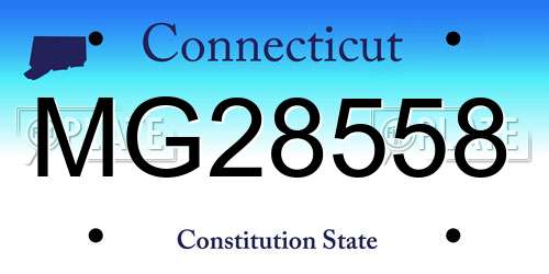 MG28558 Connecticut License Plate