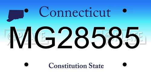 MG28585 Connecticut License Plate