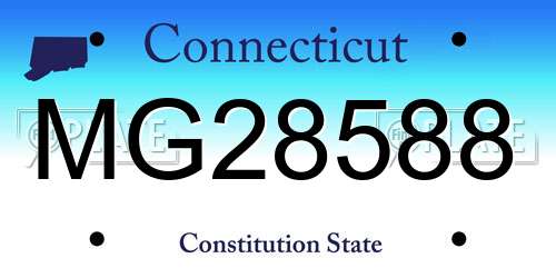 MG28588 Connecticut License Plate
