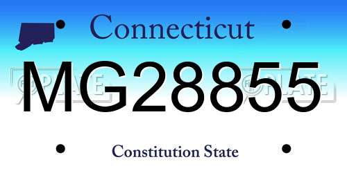 MG28855 Connecticut License Plate