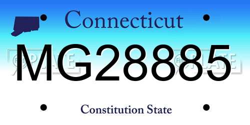 MG28885 Connecticut License Plate