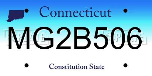 MG2B506 Connecticut License Plate