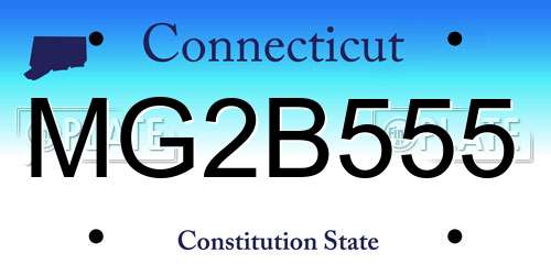 MG2B555 Connecticut License Plate