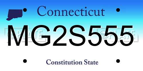 MG2S555 Connecticut License Plate