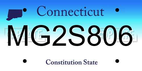MG2S806 Connecticut License Plate