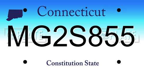 MG2S855 Connecticut License Plate