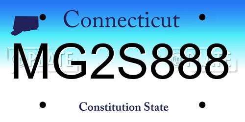 MG2S888 Connecticut License Plate