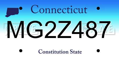 MG2Z487 Connecticut License Plate