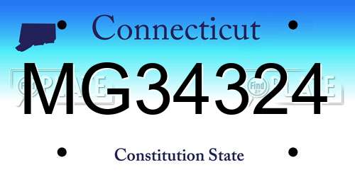 MG34324 Connecticut License Plate