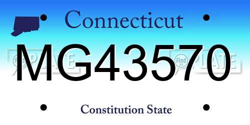 MG43570 Connecticut License Plate