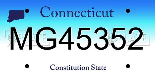 MG45352 Connecticut License Plate