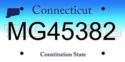 MG45382 Connecticut License Plate