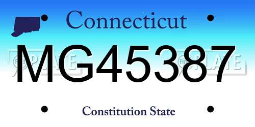 MG45387 Connecticut License Plate