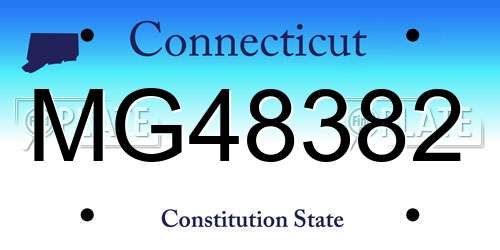 MG48382 Connecticut License Plate