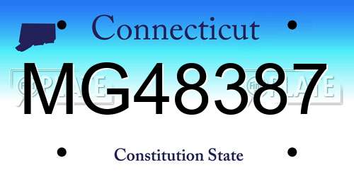 MG48387 Connecticut License Plate
