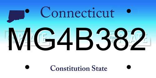 MG4B382 Connecticut License Plate