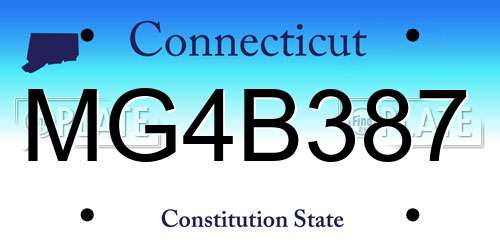 MG4B387 Connecticut License Plate