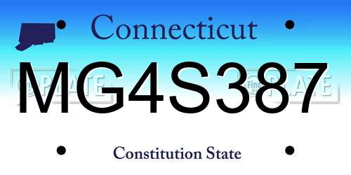 MG4S387 Connecticut License Plate