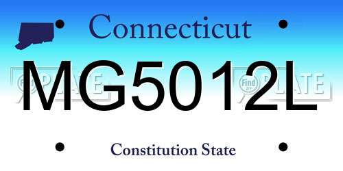 MG5012L Connecticut License Plate