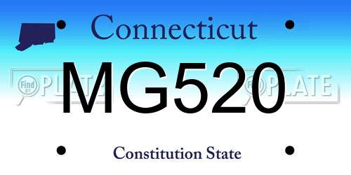 MG520 Connecticut License Plate