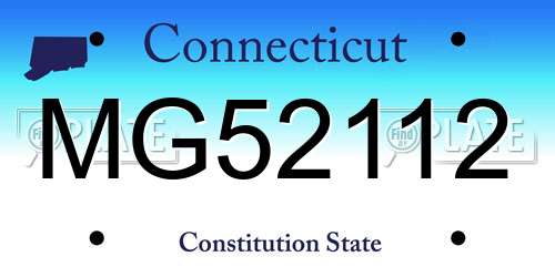 MG52112 Connecticut License Plate