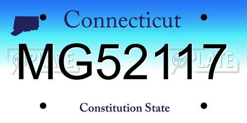 MG52117 Connecticut License Plate