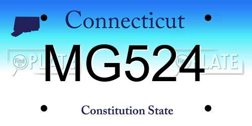 MG524 Connecticut License Plate